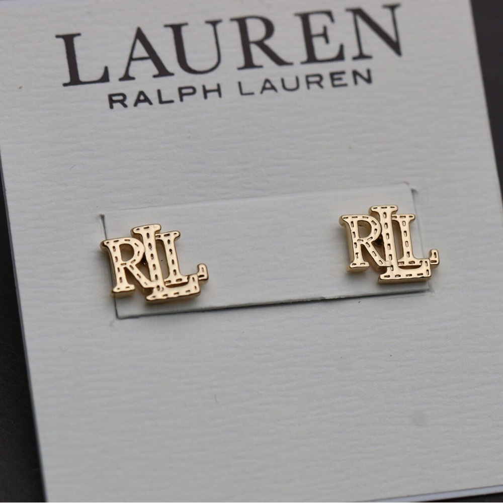 Ralph Lauren Gold  Logo Studs
